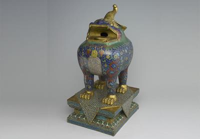 图片[2]-Horned beast in cloisonne enamels, Qing dynasty, 17th–18th century-China Archive